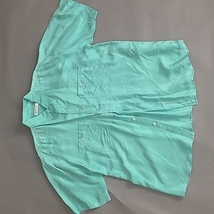 Summa Silk men's dress button down shirt size large